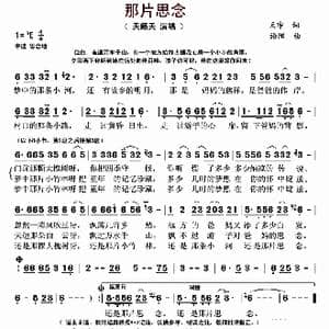那片思念_歌曲简谱_词曲:天宇 语阳