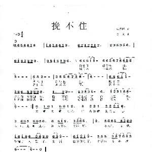 挽不住_歌曲简谱_词曲:张秀丽 李戈