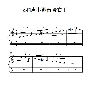 第一级 3.a和声小调音阶右手 钢琴谱