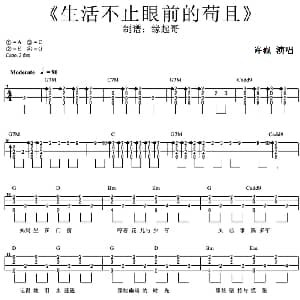生活不止眼前的苟且 吉他谱 许巍