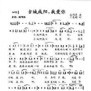 古城咸阳,我爱你_民歌简谱_词曲:王意超 庄雨庚