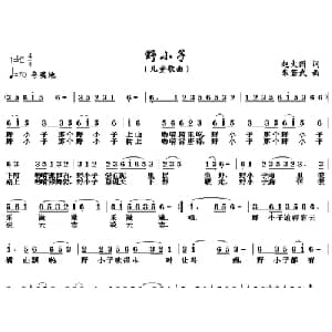 野小子_儿歌乐谱_词曲:赵大国 朱若武