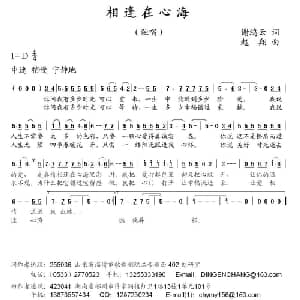 相逢在心海_通俗唱法乐谱_词曲:谢鸿云 赵翔
