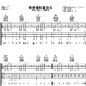 慢慢地陪着你走 吉他谱 蔡济文 梁雁 丁晓雯