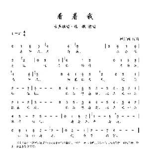 看着我_歌曲简谱_词曲:严折西 严折西