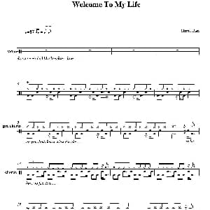 Welcome To My Life 鼓谱