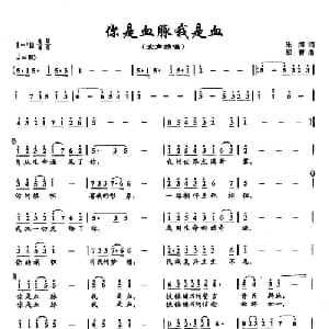 9你是血脉我是血_美声唱法乐谱_词曲:朱海 印青