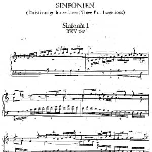 Sinfonia 1 BWV 787 钢琴谱 巴赫