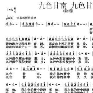 九色甘南 九色甘南_民歌简谱_词曲:安百花 张朱论