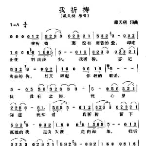 我祈祷_通俗唱法乐谱_词曲:臧天朔 臧天朔