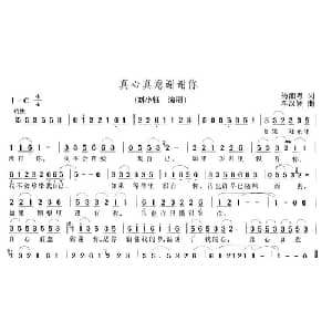 真心真意谢谢你_通俗唱法乐谱_词曲:杨湘粤 李汉颖