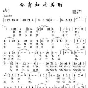 今宵如此美丽_民歌简谱_词曲:石顺义 张千一