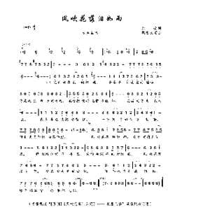 风吹花落泪如雨_歌曲简谱_词曲:荣荣 飘香夜雨