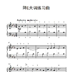 降E大调练习曲 钢琴谱
