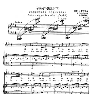 她坐在杨柳树下 意大利 _外国歌谱_词曲: 意 G.罗西尼