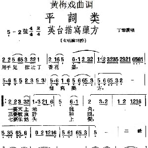 黄梅戏谱 | 黄梅戏曲调平词类 英台描写药方
