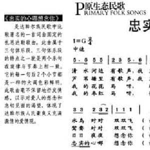 忠实的心哪想念你_民歌简谱