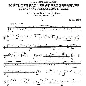 萨克斯谱 | Guy Lacour 50 首萨克斯练习曲之四 Guy Lacour
