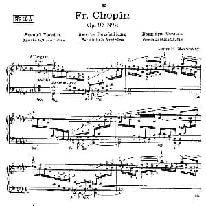 肖邦 练习曲 Fr.Chopin Op.10 No8 2 钢琴谱 Godowsky改编