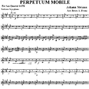 萨克斯谱 | PERPETUUM MOBILE 四重奏 上低音萨克斯分谱