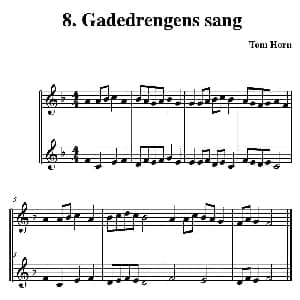 小提琴谱 | Gadedrengens sang 简易二重奏 Tom Horn 霍恩 汤姆