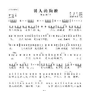 男人的胸膛_歌曲简谱_词曲:蔡培国 陈雅森