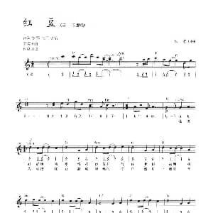 电子琴谱 | 红豆 线简混排弹唱谱 佚名 佚名