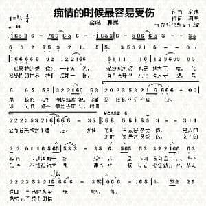痴情的时候最容易受伤_歌谱投稿_词曲:周兵 东浩