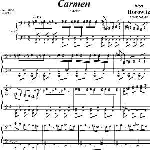 卡门幻想曲 钢琴谱