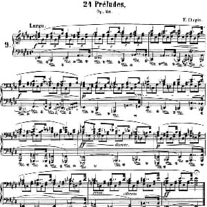 肖邦 24首钢琴前奏曲 Op.28 No.9 E大调 钢琴谱 肖邦