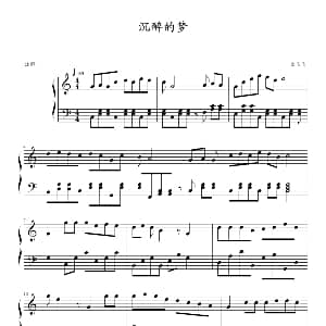 沉醉的梦 钢琴谱 鱼飞飞