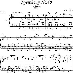 莫扎特第四十号交响曲 钢琴谱