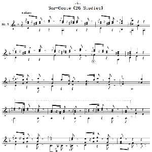 Sor Coste 26 Studies 吉他谱