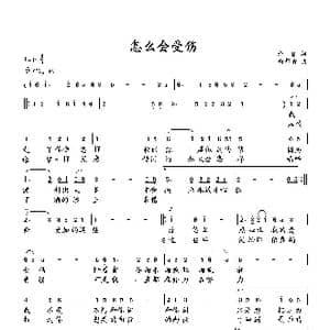 怎么会受伤_歌曲简谱_词曲:沧桑 向邦瑜
