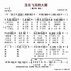 没有飞回的大雁_歌谱投稿_词曲:晨枫 孟庆云
