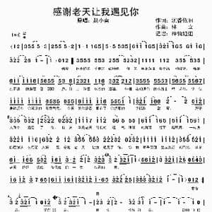 感谢老天让我遇见你_歌谱投稿_词曲:沉香依旧 林立