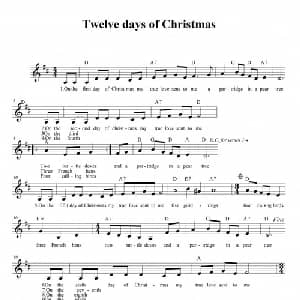 Twelve days of Chrsitmas_外国歌谱