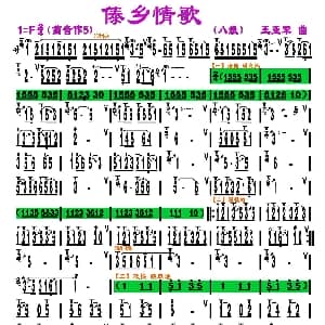 葫芦丝谱 | 傣乡情歌 刘慧淑制谱版 王亚军