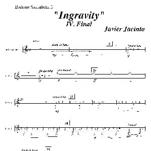 萨克斯谱 | Ingravity 第四乐章 第二上低音萨克斯分谱 Javier Jacinto