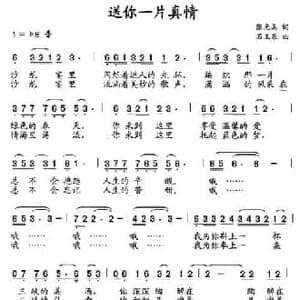 送你一片真情_民歌简谱_词曲:张光美 石玉泉