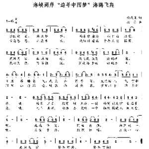 海峡两岸 追寻中国梦 海鸥飞翔_歌曲简谱_词曲:金成道 杨丹