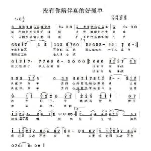没有你陪伴真的好孤单_通俗唱法乐谱_词曲:桑爱 路勇