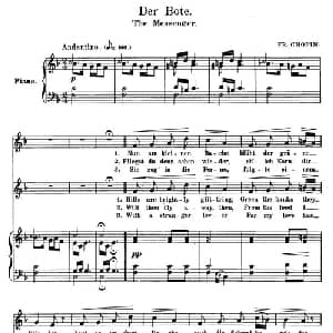 女信使 Der Bote_外国歌谱_词曲: 弗雷德里克 肖邦 Frederic Chopin