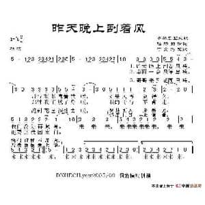 罗马尼亚 昨天晚上刮着风_歌谱投稿_词曲:陆济新译词 于文涛配歌