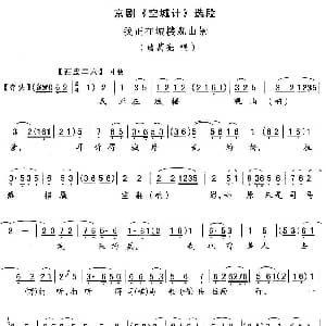 京剧谱 | 我正在城楼观山景 空城计 诸葛亮唱段