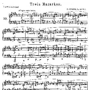 Trois Mazurkas Op.56 钢琴谱 肖邦 chopin