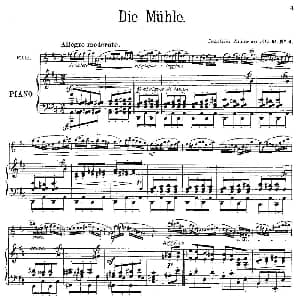 长笛曲谱 | Die Mühle Op.55 No.4 长笛 钢琴伴奏 丹麦 安德森
