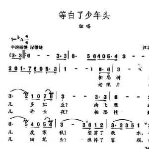 田光歌曲选 268等白了少年头_民歌简谱_词曲:汪茶英 田光