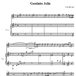 小提琴谱 | Goodnight Julia 小提琴 钢琴伴奏