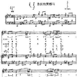 秀长的黄骠马_民歌简谱_词曲: 内蒙古乌兰察布民歌